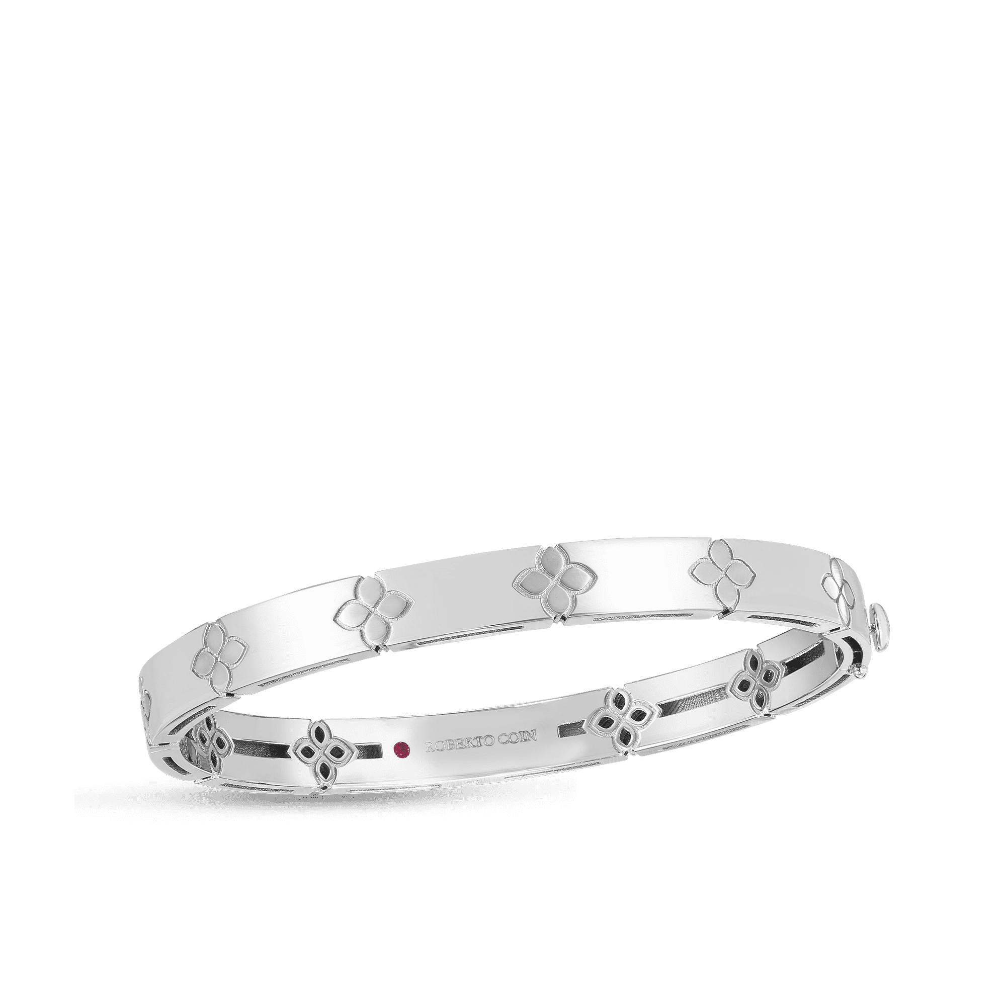 White gold love online bangle